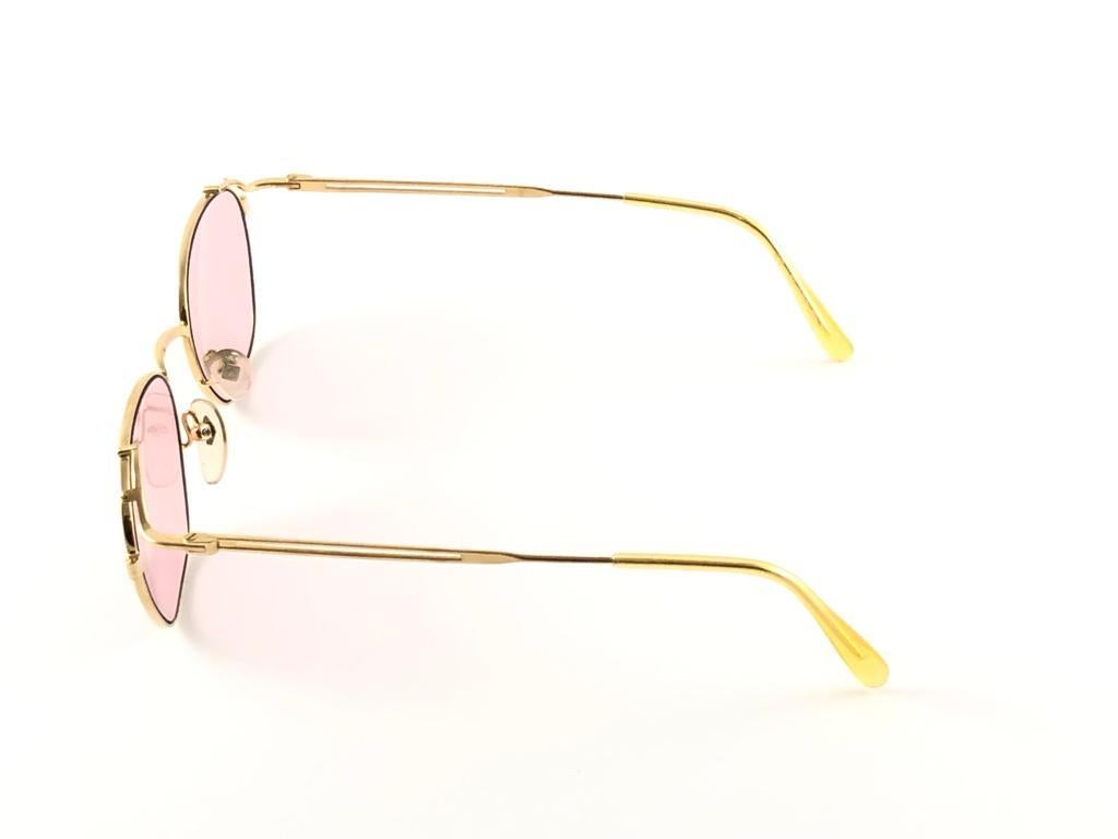 Nouveau Vintage Jean Paul Gaultier Junior  55 3173 lunettes de soleil or 1990 Japon en vente 1