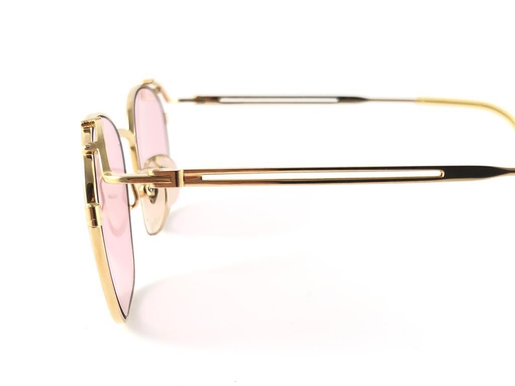 Nouveau Vintage Jean Paul Gaultier Junior  55 3173 lunettes de soleil or 1990 Japon en vente 3