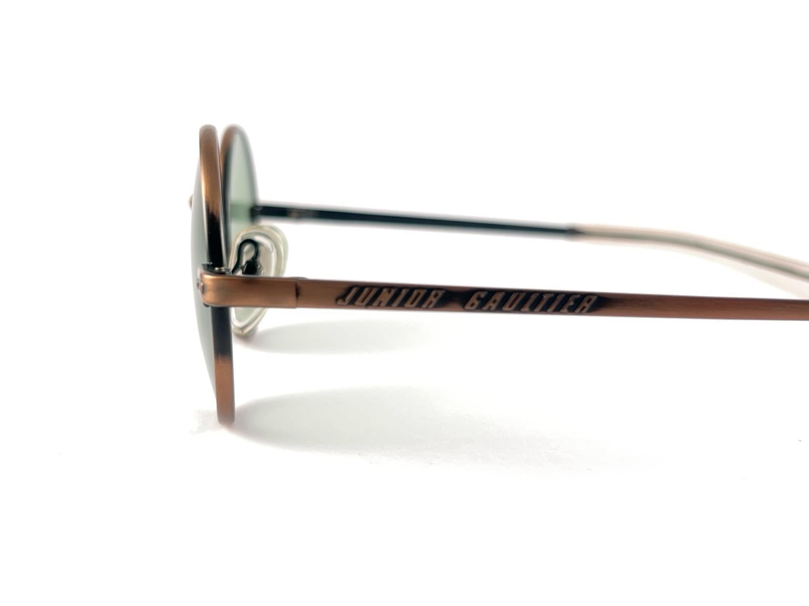 New Vintage Jean Paul Gaultier Junior 57 0173 Small Round Leon Japan Sunglasses  For Sale 5