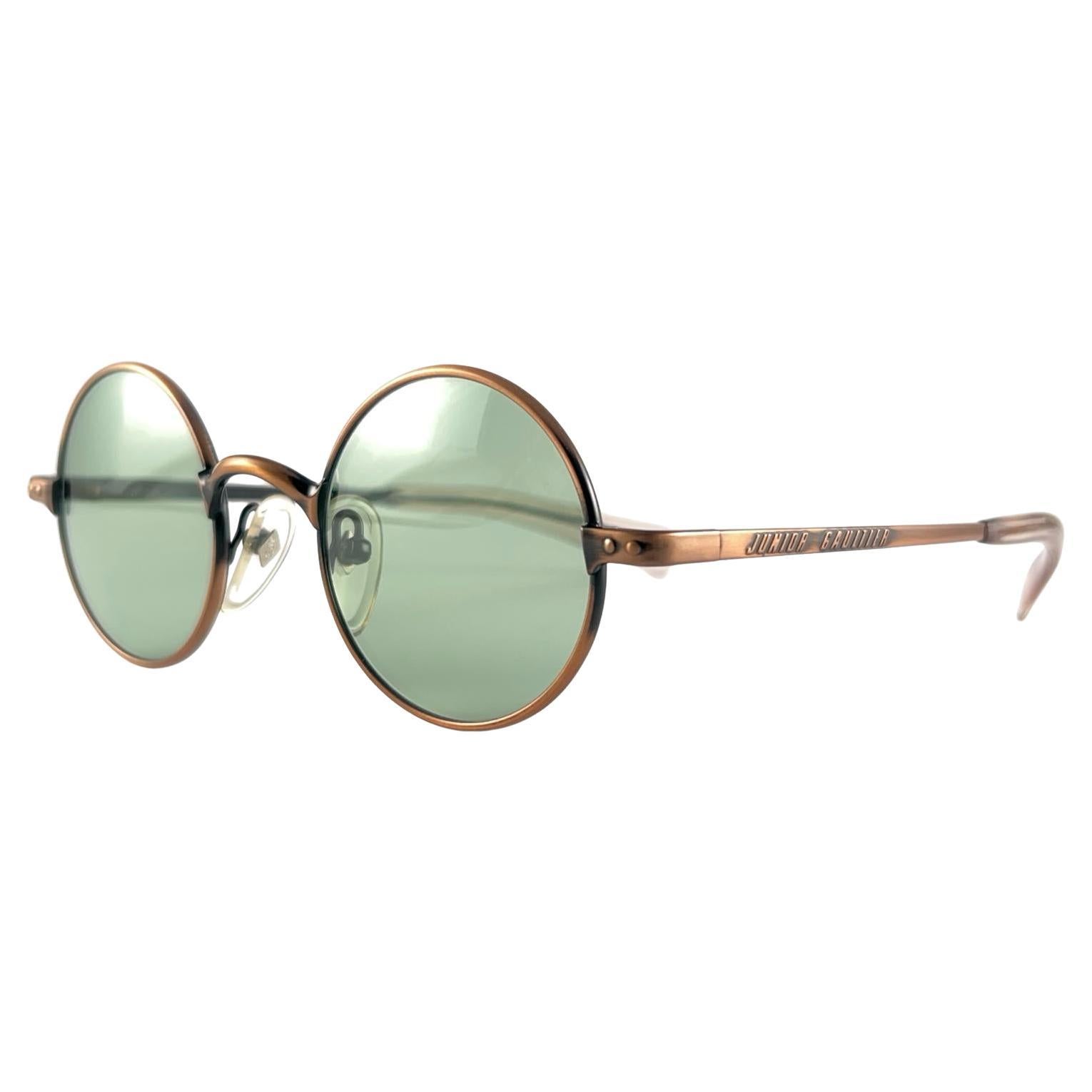 New Vintage Jean Paul Gaultier Junior 57 0173 Small Round Leon Japan Sunglasses  For Sale
