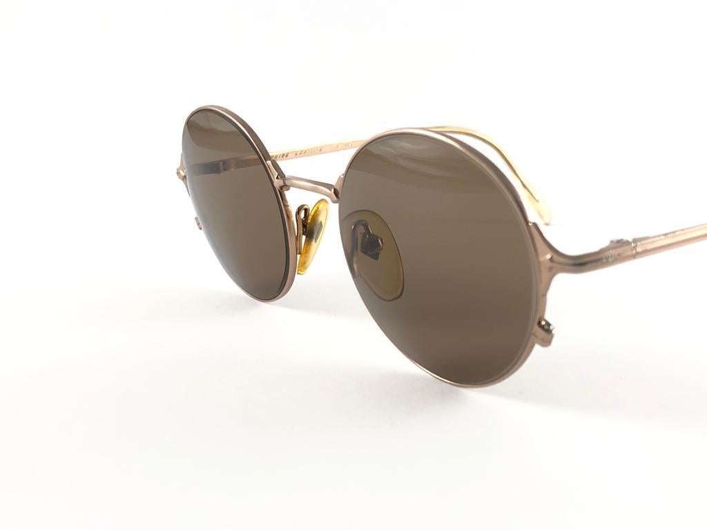 Marron Lunettes de soleil vintage Jean Paul Gaultier Junior 572175 rose métallisée, années 90, Japon en vente