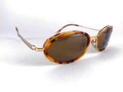 New Vintage Jill Sander 00325 Occhiali da sole ovali in oro Made In FRANCE