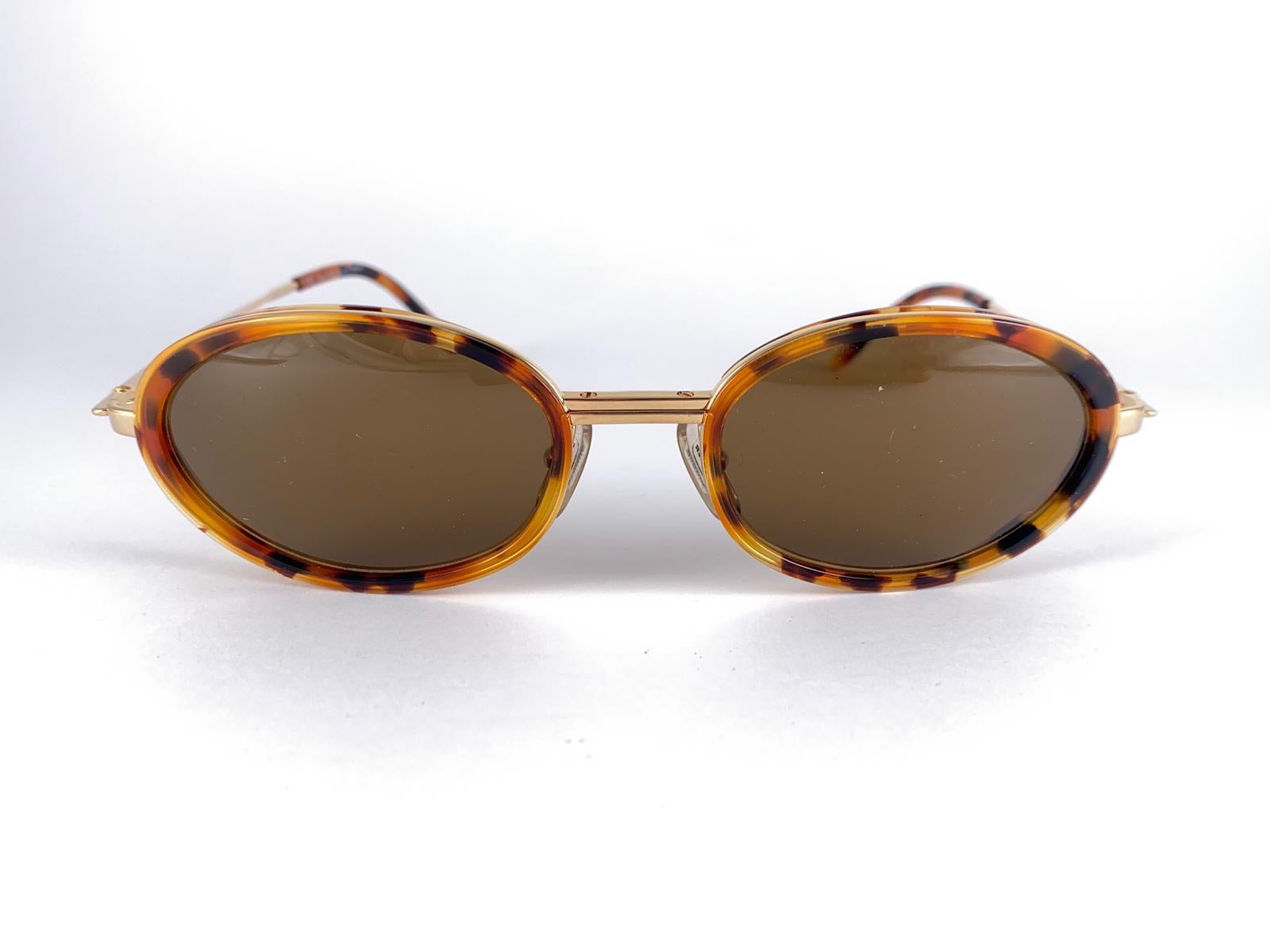 New Vintage Jill Sander 00325 Gold Oval Sunglasses Made In FRANCE For Sale 3