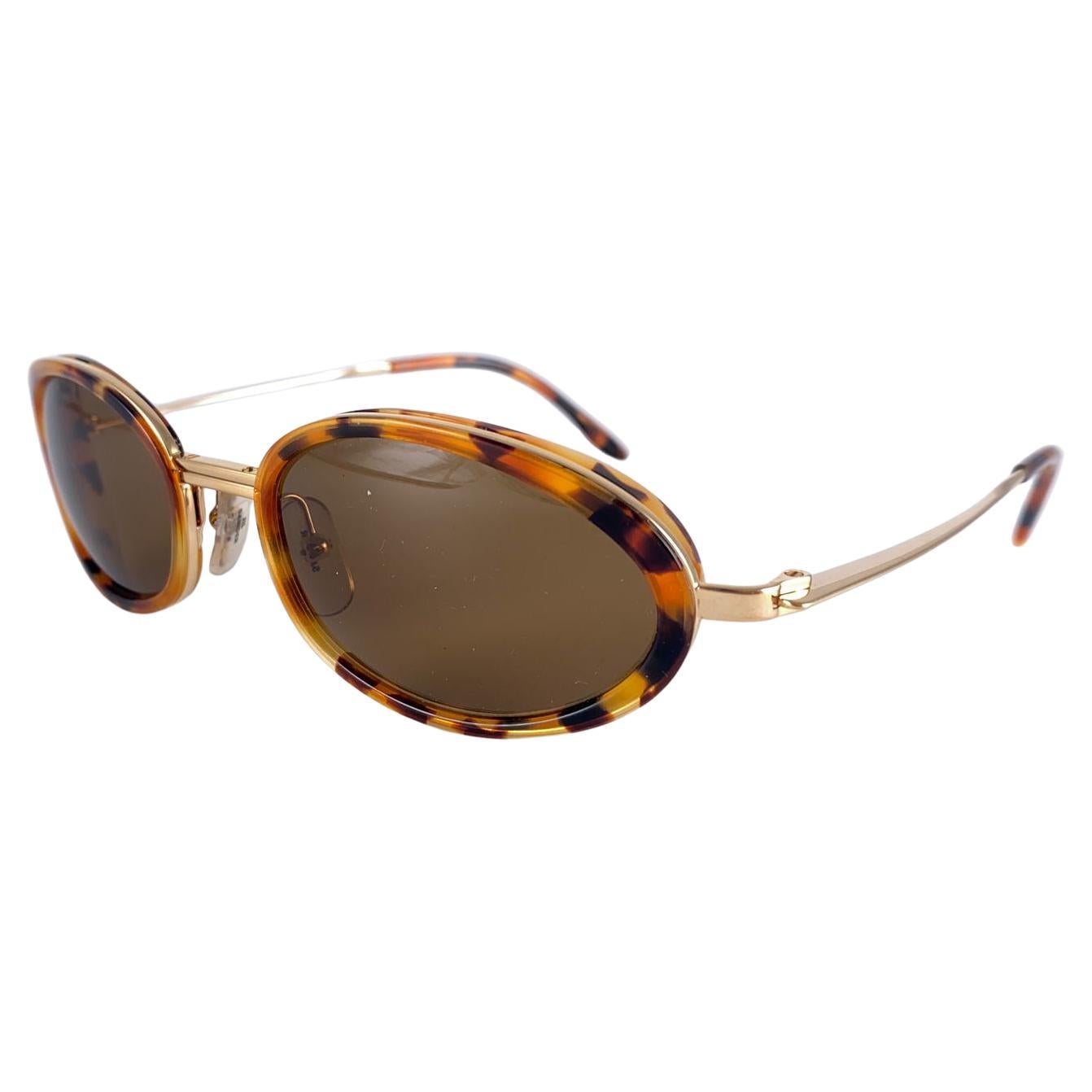 New Vintage Jill Sander 00325 Gold Oval Sunglasses Made In FRANCE For Sale
