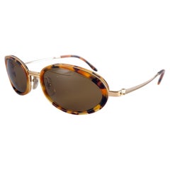 New Vintage Jill Sander 00325 Gold Oval Sunglasses Made In FRANCE