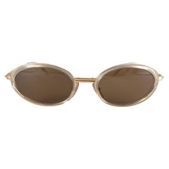 New Vintage Jill Sander 00325 Gold Oval Sunglasses Made In FRANCE