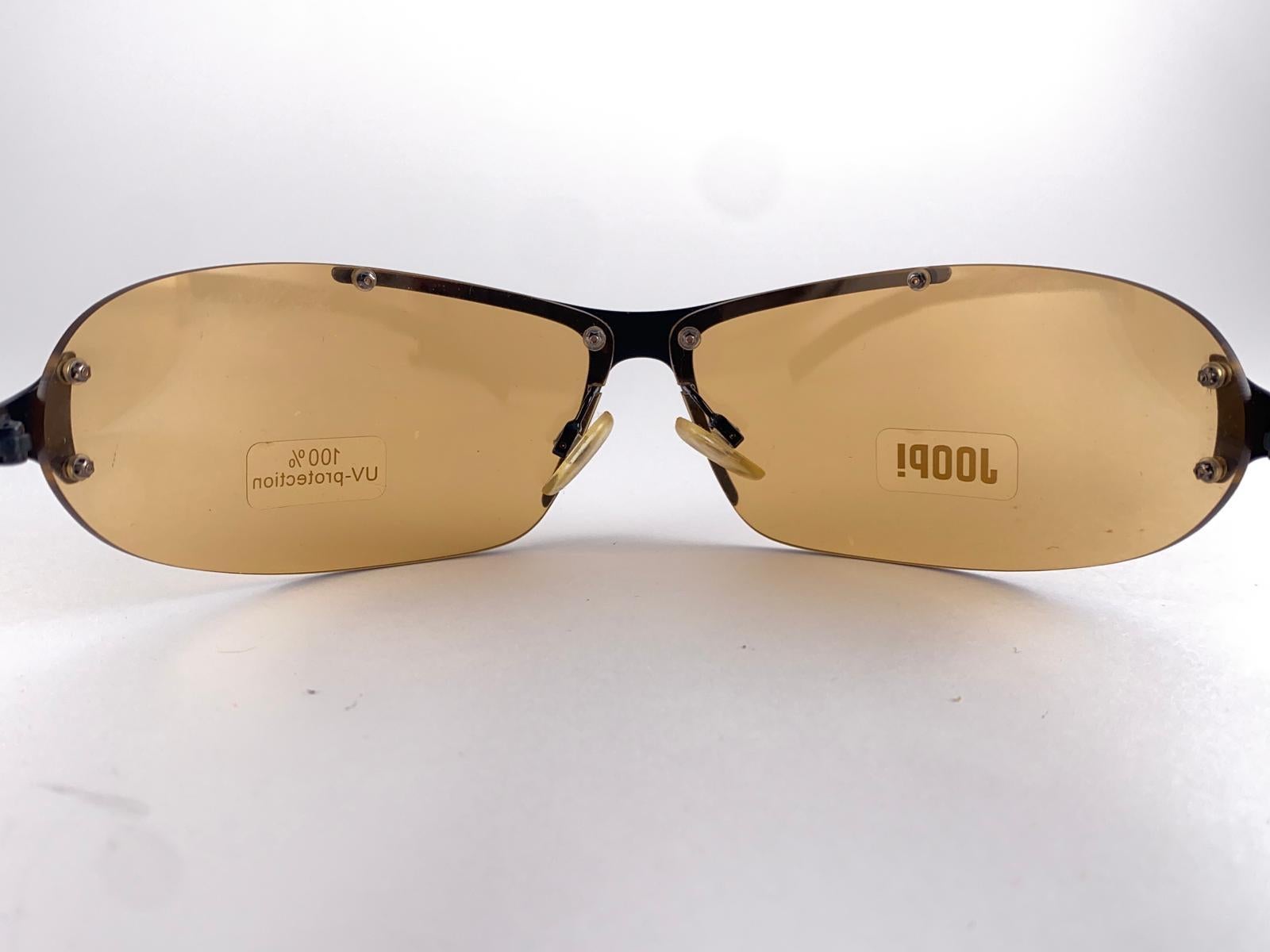 New Vintage Joop! 1990'S Mod 8621 Copper Shield Sunglasses Made In Germany In New Condition For Sale In Baleares, Baleares