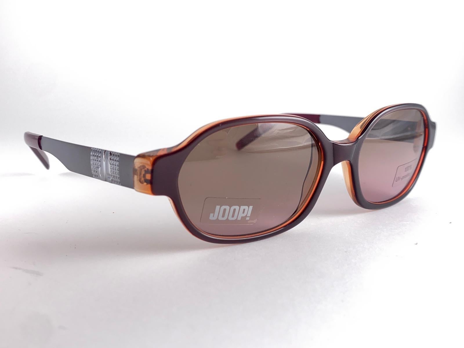 New Vintage Joop! 1990'S Mod 8721 Sleek Tortoise Sunglasses Made In Germany For Sale 1