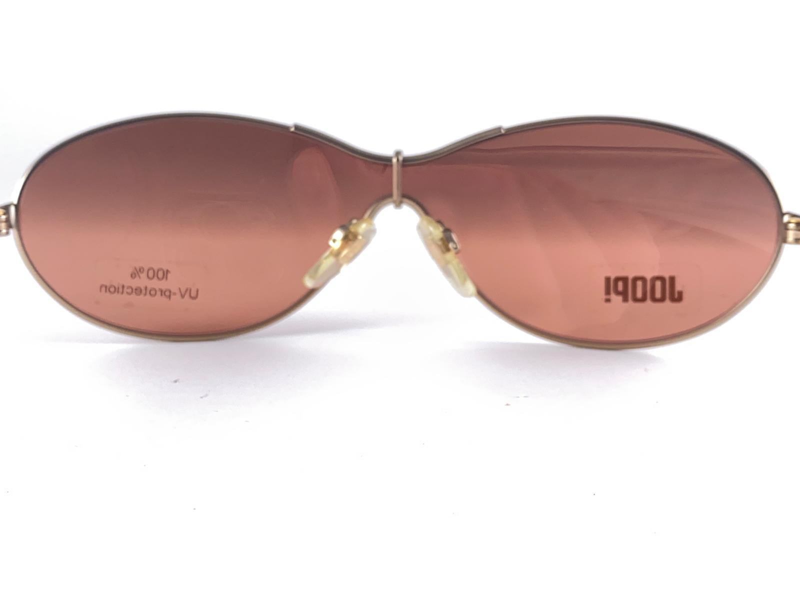 New Vintage Joop! 1990'S Mod 8717 Gold Mono Lens Sunglasses Made In Germany For Sale 2