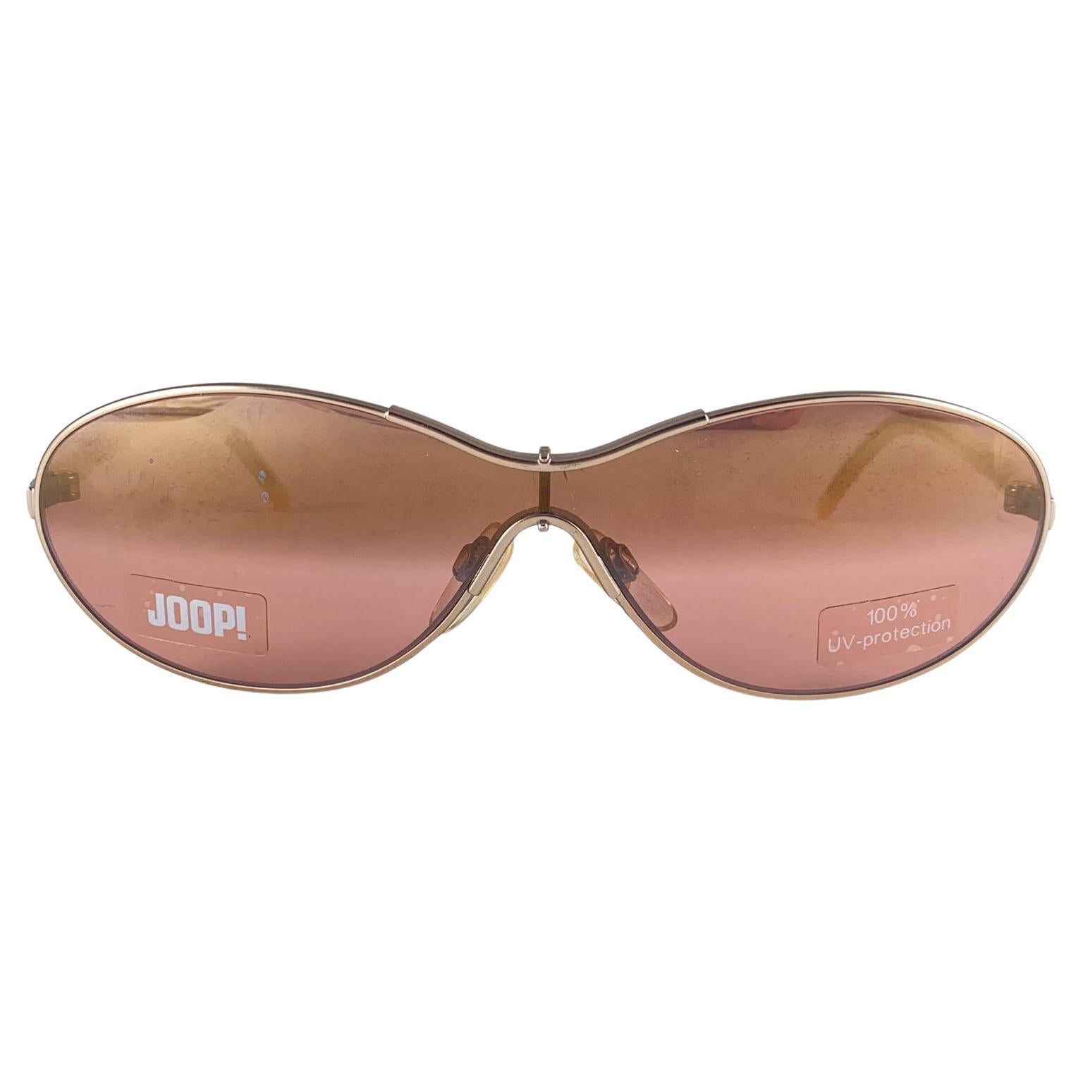 New Vintage Joop! 1990'S Mod 8717 Gold Mono Lens Sunglasses Made In Germany For Sale