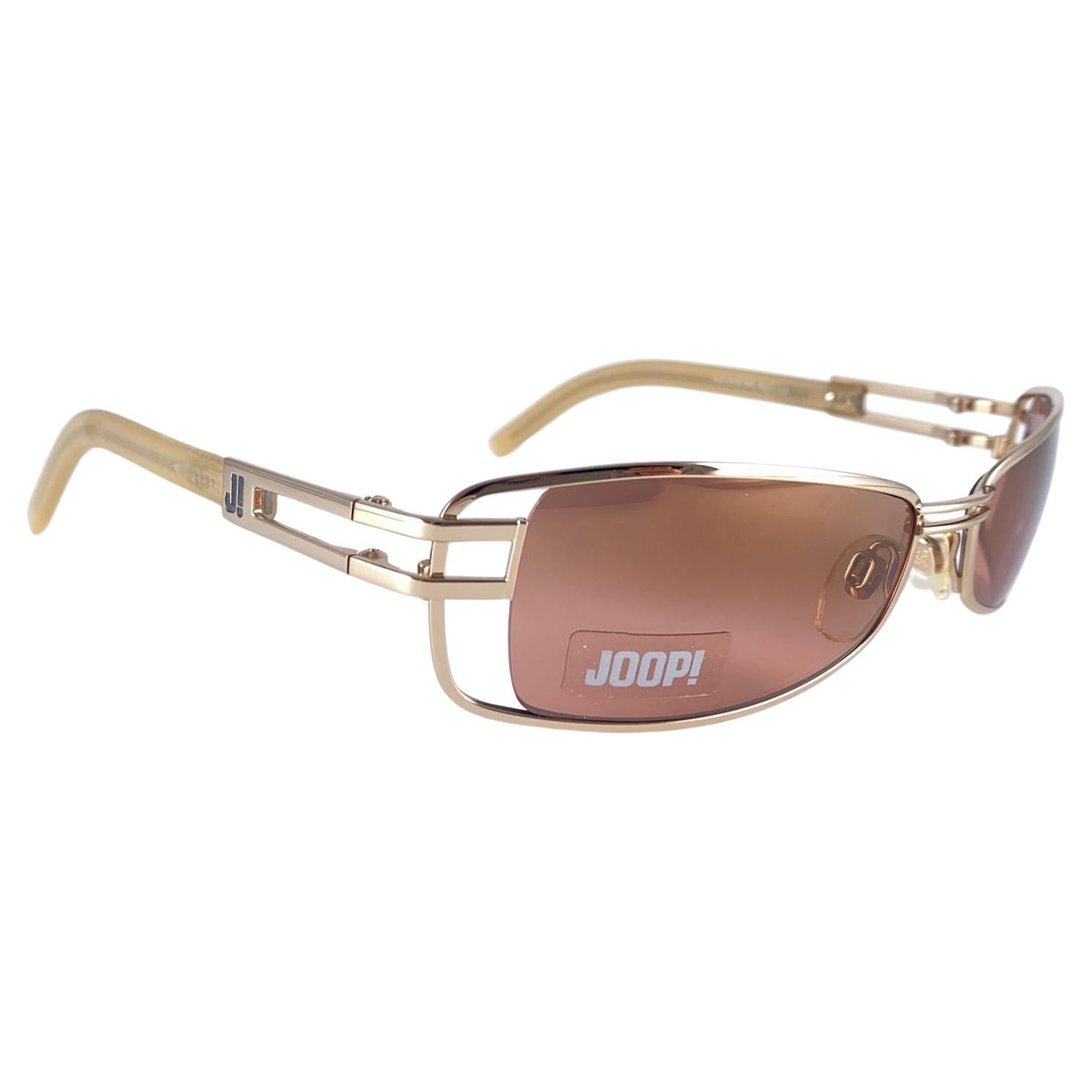 New Vintage JOOP! Gold 1990's Shield Mod 8728 Sunglasses For Sale