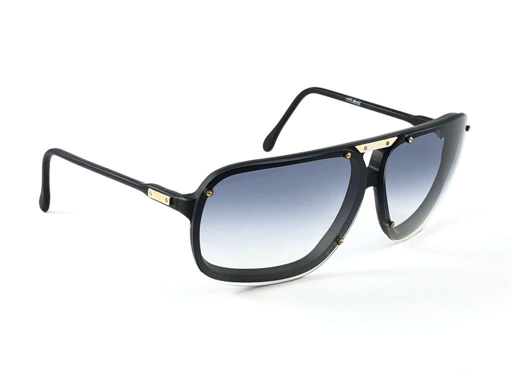 New Vintage Julio Iglesias Design Sunglasses Black Grey Lens 1980 Sunglasses 3