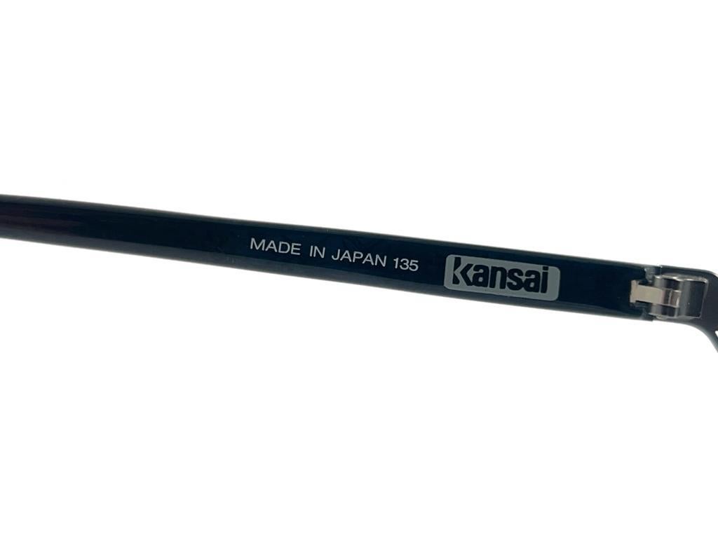 New Vintage Kansai Steampunk Silver Round Black  1980's Japan Sunglasses For Sale 1