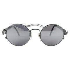 New Vintage Kansai Steampunk Silver Round Black  1980's Japan Sunglasses