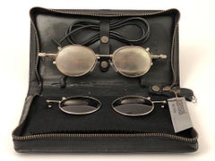 Nuovi occhiali da sole vintage Kansai Yamamoto HOYA Steampunk Silver Full Set 1980 Japan