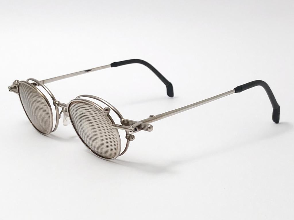 Femenino o masculino Nuevas gafas de sol Vintage Kansai Yamamoto HOYA Steampunk Silver Full Set 1980 Japan en venta
