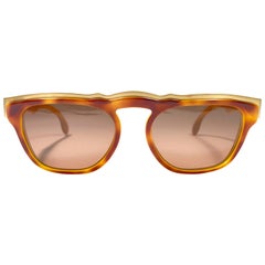 Nuevas gafas de sol vintage Karl Lagerfeld 4603 Marble Gold & Brown 1980 Alemania