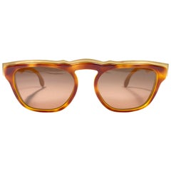 Karl Lagerfeld - Lunettes de soleil vintage dorées et brunes en marbre 4603, Allemagne, 1980, état neuf