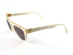 New Vintage Karl Lagerfeld 4603 White & Gold Frame 1990's Sunglasses