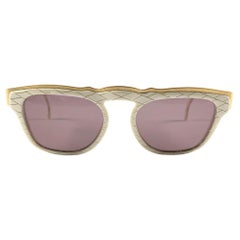 Nuevas gafas de sol vintage Karl Lagerfeld 4603 con montura blanca y dorada de los años 90