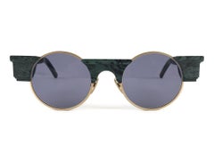 Neu Vintage Karl Lagerfeld L3802 Runde Marmor Gold 80er Jahre Deutschland Sonnenbrille