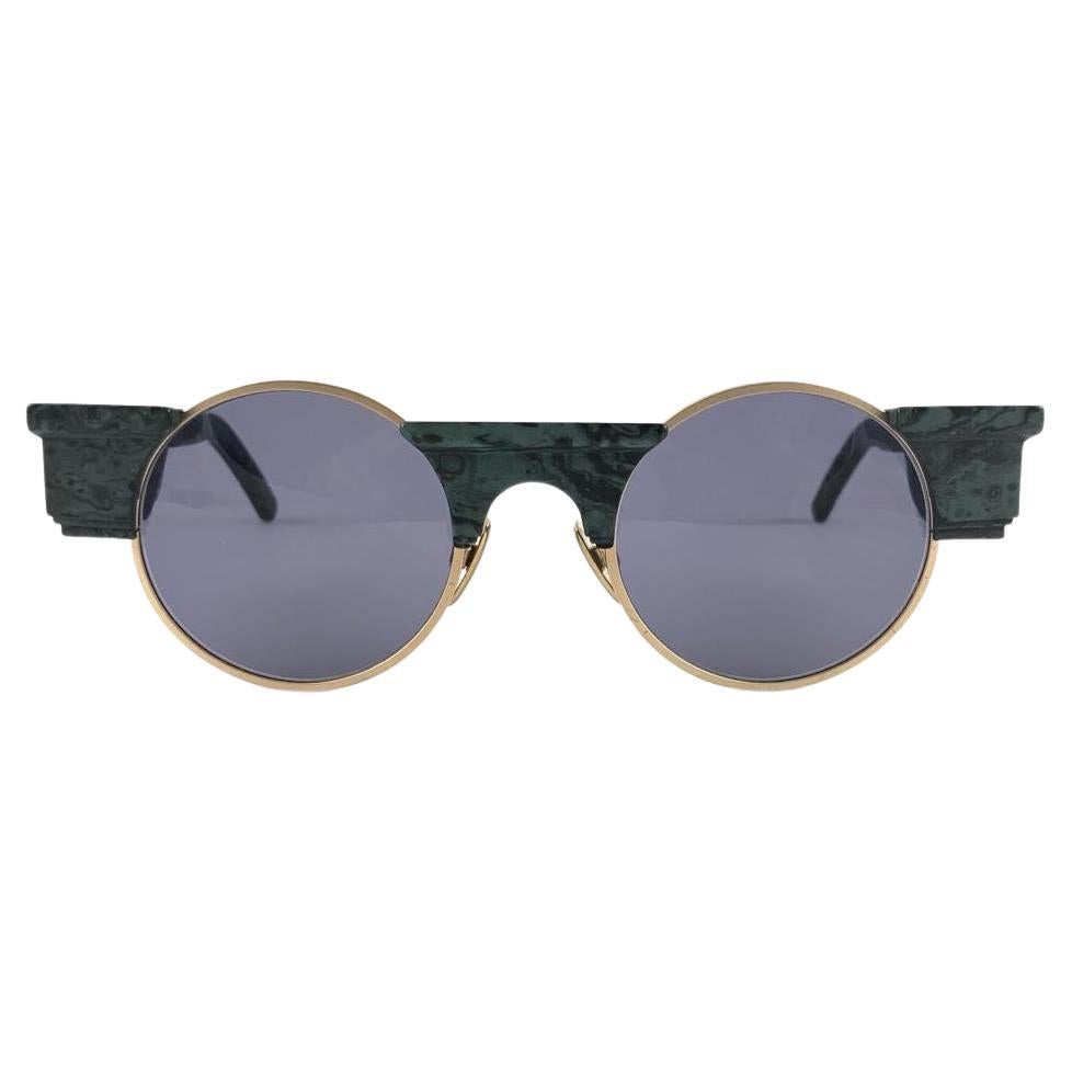 Accessoires Zonnebrillen & Eyewear Brillen Made in France NOS Vintage Karl Lagerfeld 4325 Oval Round Metal zonnebril met 100% UV organische filters 