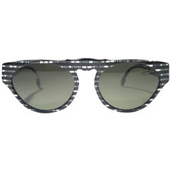 Nuevas gafas de sol vintage Karl Lagerfeld Marble Black & White L3605 1980 Alemania