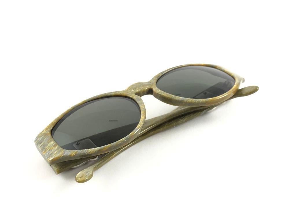 New Vintage Karl Lagerfeld Marbled & Silver Accents Frame 1990's Sunglasses For Sale 5