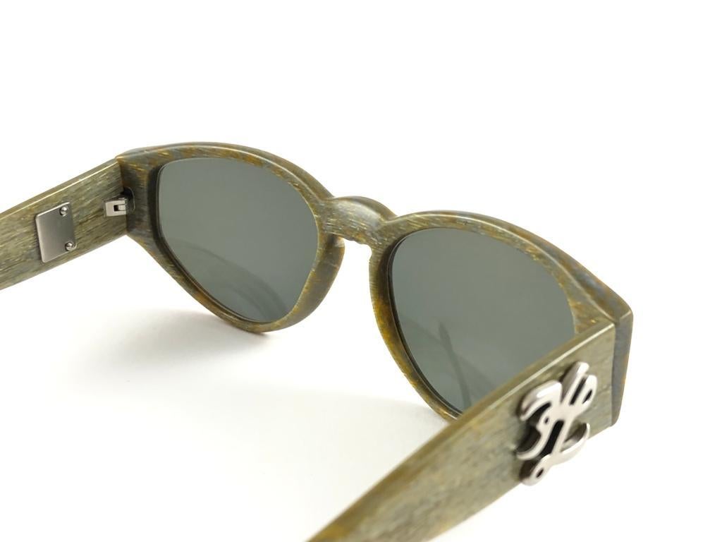 New Vintage Karl Lagerfeld Marbled & Silver Accents Frame 1990's Sunglasses For Sale 3