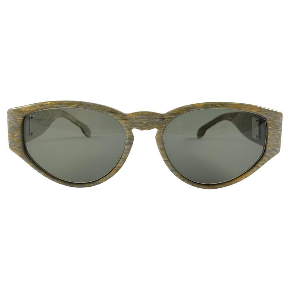 Neu Vintage Karl Lagerfeld Marmoriert & Silber Akzente Rahmen 1990er Jahre Sonnenbrille