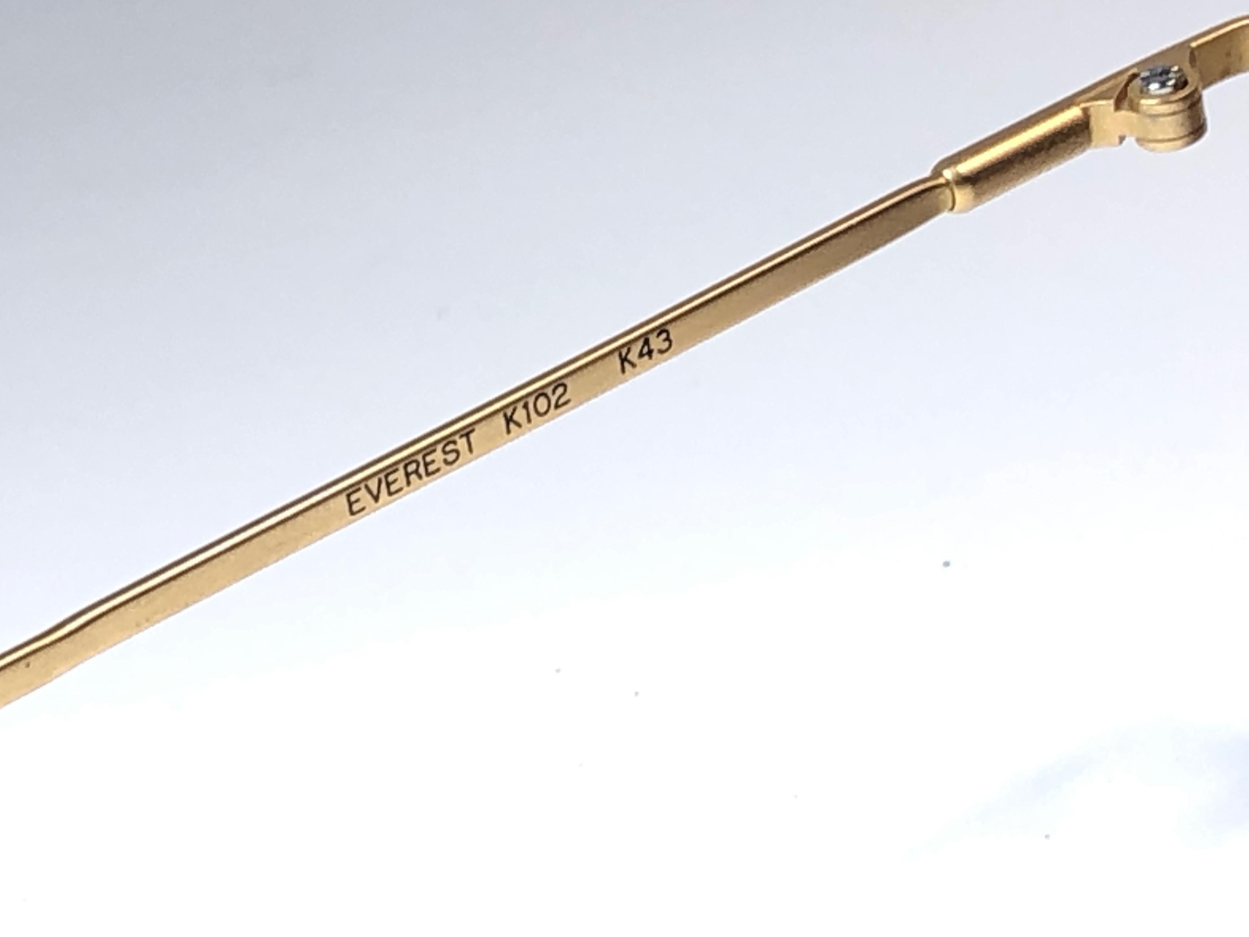 Lunettes de soleil Kenzo « Everest » vintage sans monture à lunettes marron doré, années 1980, neuves en vente 1