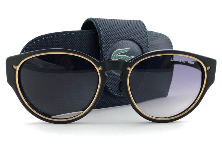 participant lose yourself teacher New Vintage Lacoste 124 Black and Gold Accents 1980's Sunglasses Made in  France For Sale at 1stDibs