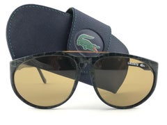 New Vintage Lacoste 133 Green & Gold Accents 1980's Sunglasses Made in France