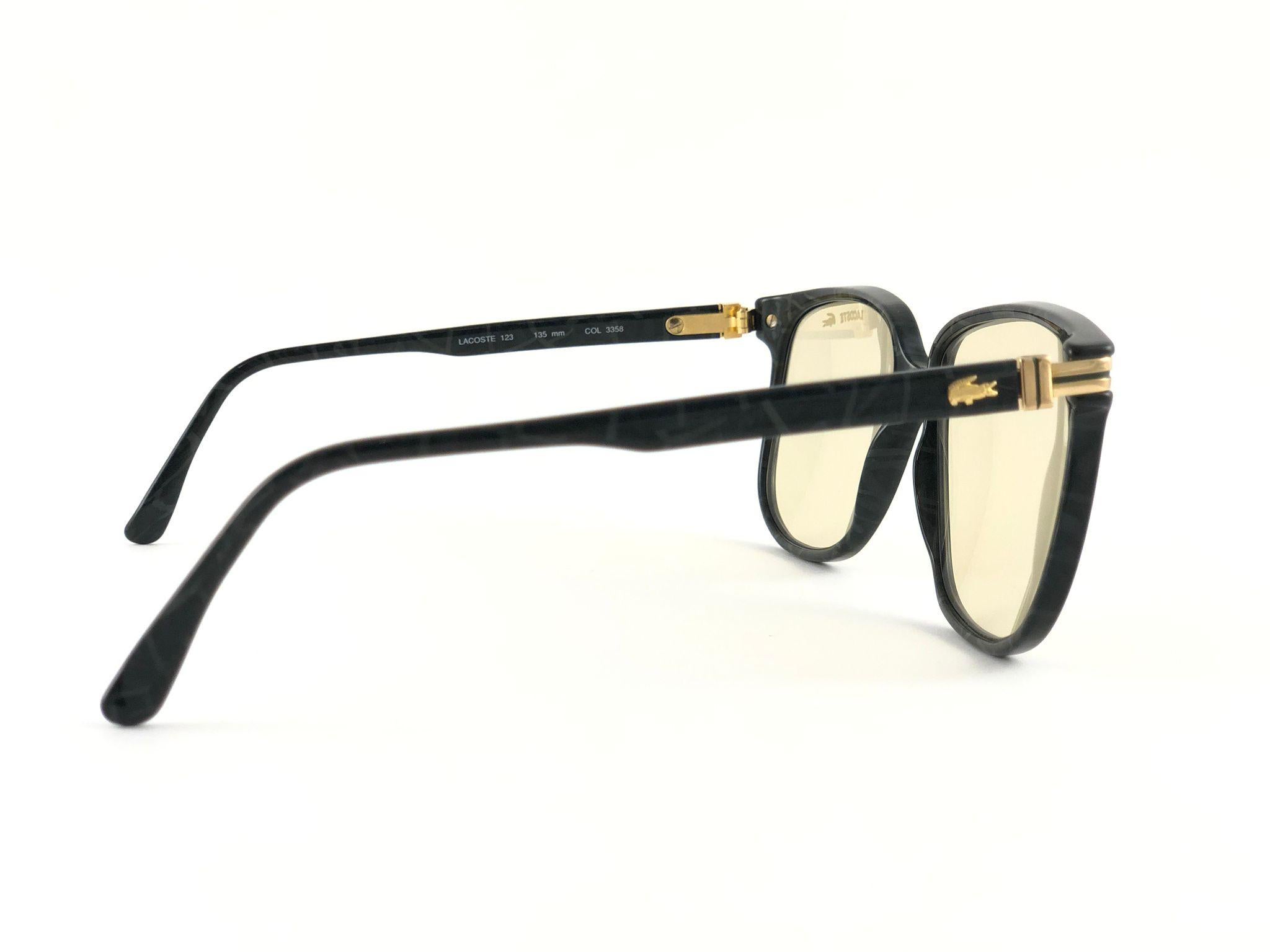 New Vintage Lacoste 123 Oversized Frame Changeable Lenses 1970 Sunglasses For Sale 2