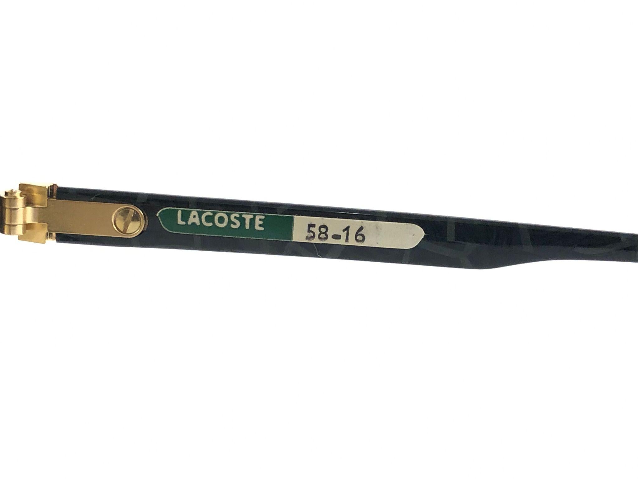 Lacoste - Lunettes de soleil vintage surdimensionnées à monture réglable 123, état neuf, années 1970 en vente 1