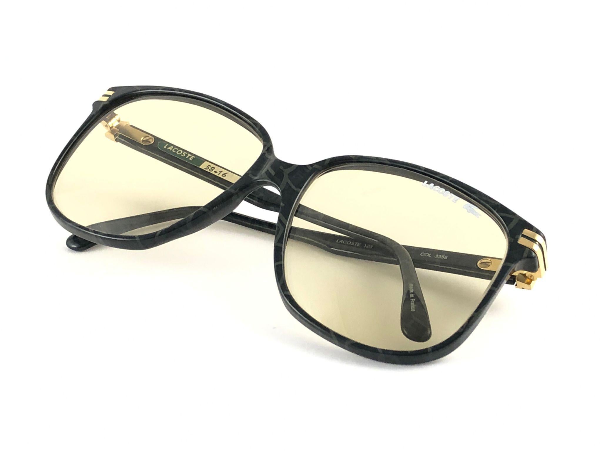 Women's New Vintage Lacoste 123 Oversized Frame Changeable Lenses 1970 Sunglasses For Sale
