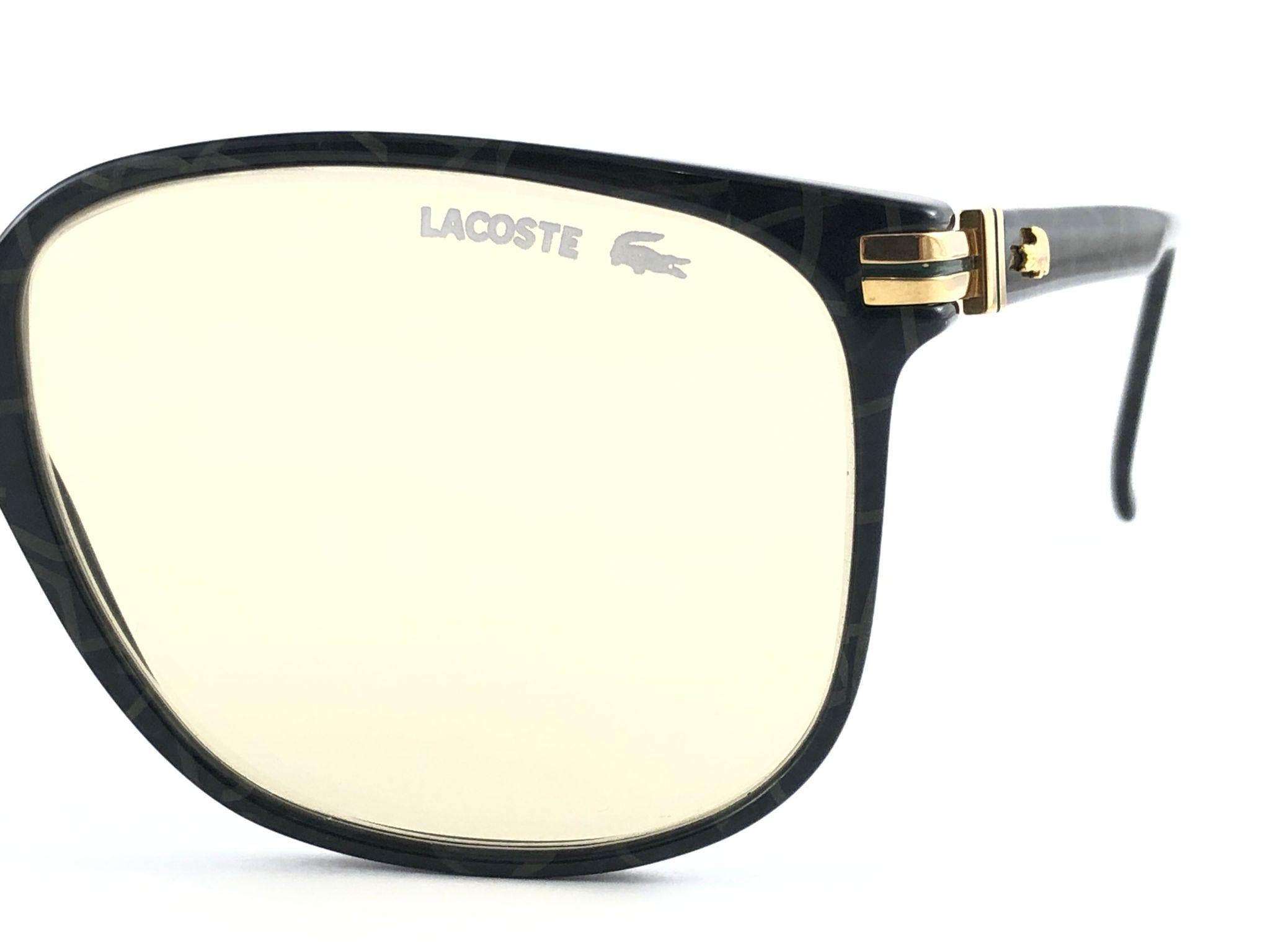 New Vintage Lacoste 123 Oversized Frame Changeable Lenses 1970 Sunglasses For Sale 1
