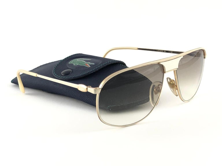 New Vintage Lacoste White 181 Beige Accents 1980's Sunglasses Made in  France For Sale at 1stDibs