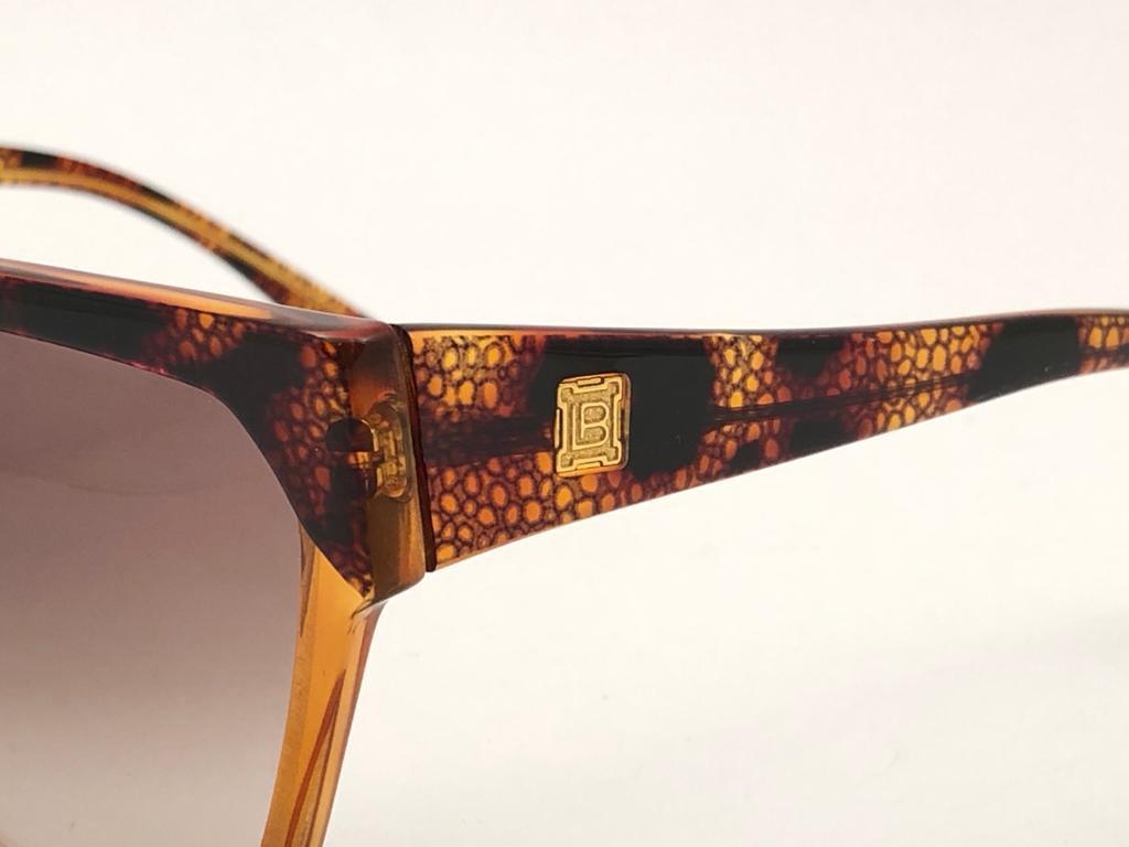 Laura Biagiotti lunettes de soleil vintage surdimensionnées T54 surdimensionnées, fabriquées en Italie, années 1980, neuves en vente 2