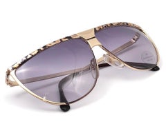 New Vintage Laura Biagiotti Oversized Silver Mask T89  1980's Sunglasses Italy