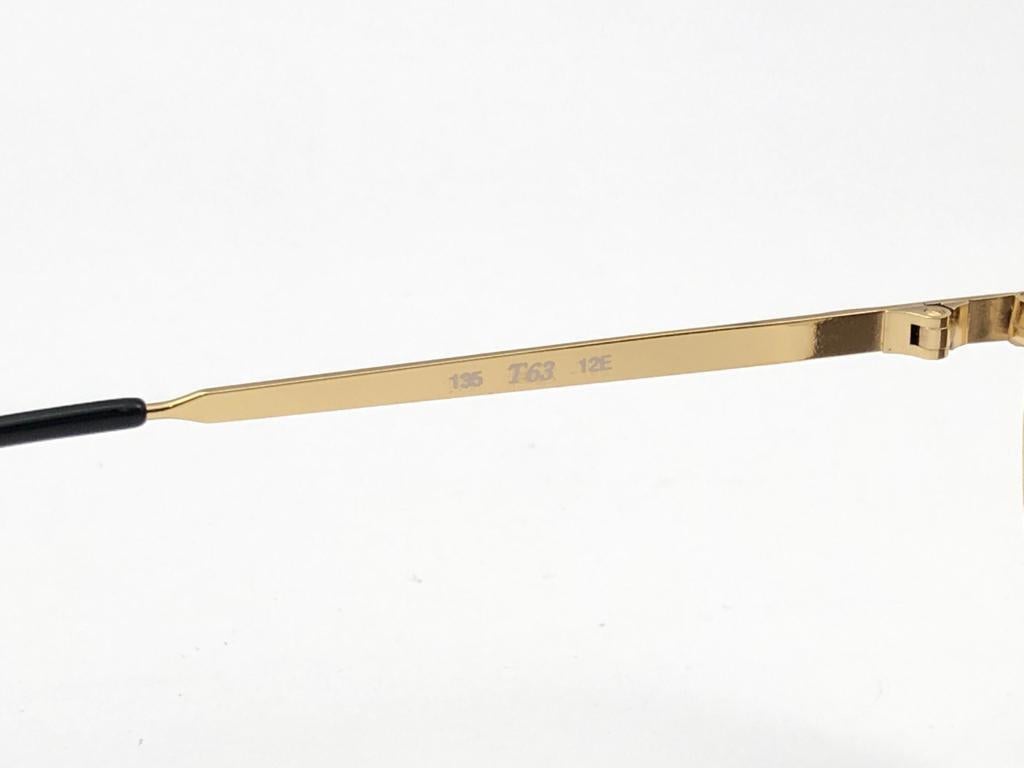 Neu Vintage Laura Biagiotti T63 Full Mono Gold 1980 Sonnenbrille Made in Italy im Angebot 1