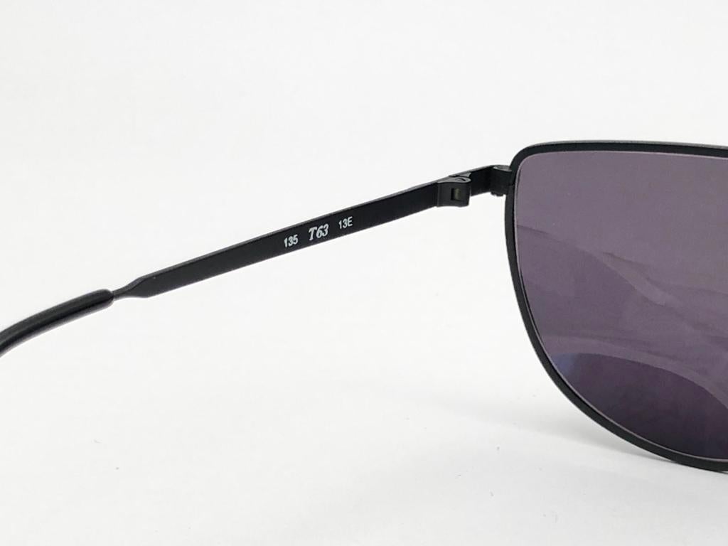 New Vintage Laura Biagiotti T63 Full Mono Silver 1980 Sunglasses Made in Italy For Sale 1