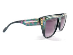 New Vintage Leonard Black & Turquoise Frame Sunglasses 1970's France