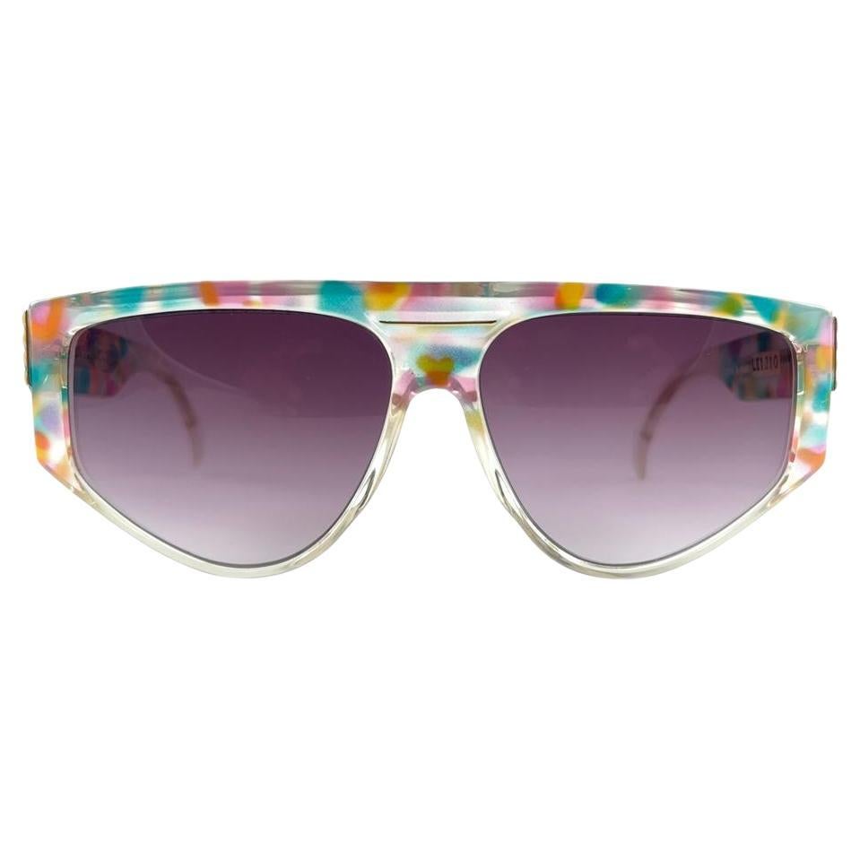 New Vintage Leonard Translucent Turquoise Frame Sunglasses 1970's France For Sale