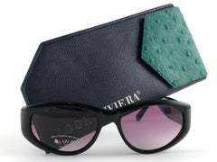 New Vintage Look Riviera " Laguna " Sleek Black Sunglasses France