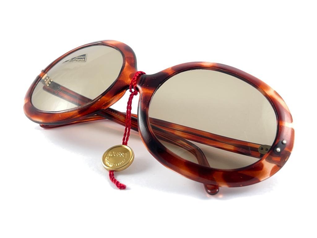New Vintage Loubsol Oversized Tortoise Sunglasses 1970's Made in France For Sale 5