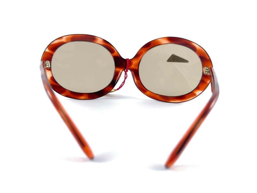 Women's New Vintage Loubsol Oversized Tortoise Sunglasses 1970's Made in France For Sale