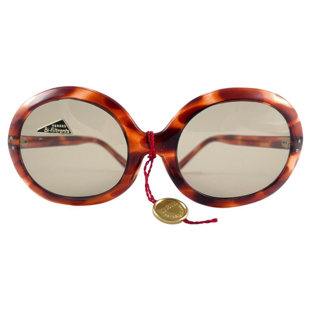 New Vintage Loubsol Oversized Tortoise Sunglasses 1970's Made in France For Sale