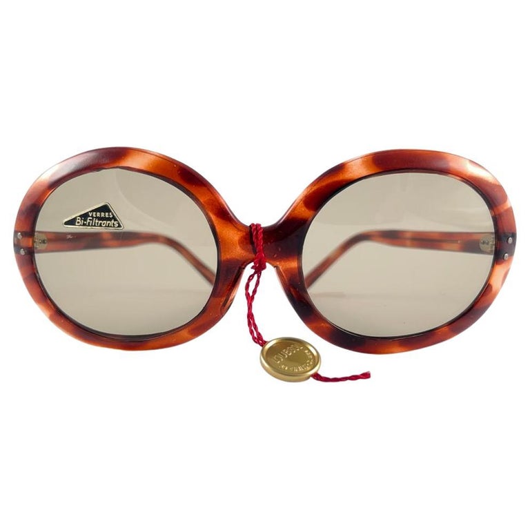 New Vintage Loubsol Oversized Tortoise Sunglasses 1970