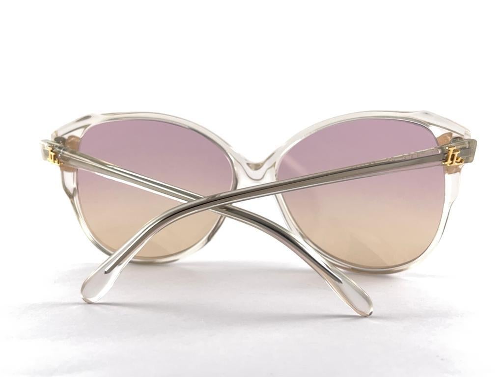New Vintage Madame Landry Translucent Frame Sunglasses 70'S Made In France For Sale 6